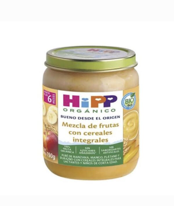 Papilla Orgánica de Mix de Frutas con Cereales Integrales Hipp